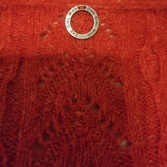 Vintage Orange-Red pointelle cardigan sweater from Anthropologie (approx M) - Picture 7 of 12